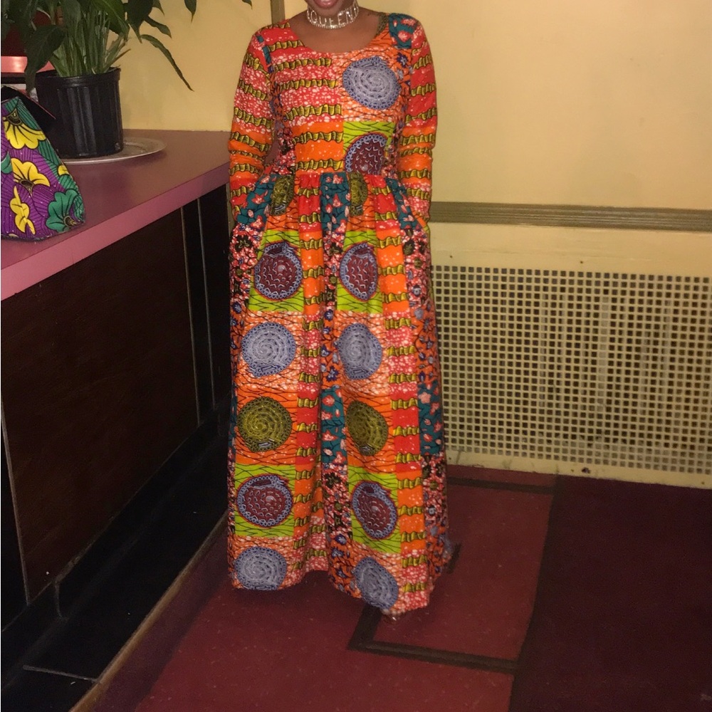 Colorful Patterned African print Maxi Dress